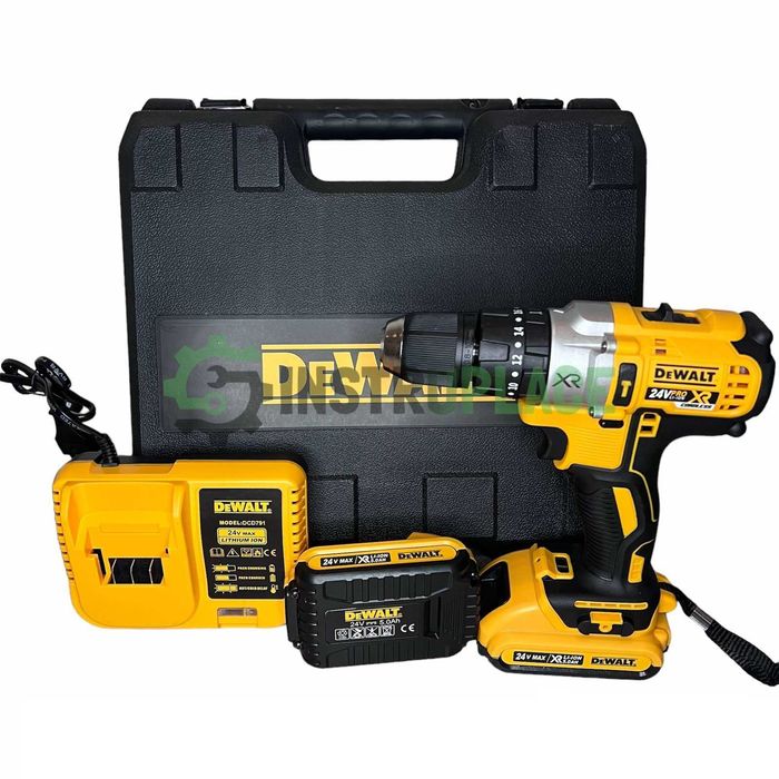 Акумулаторен ударен винтоверт DeWalt XR 24V 6Ah с 2 батерии Девалт ПРО