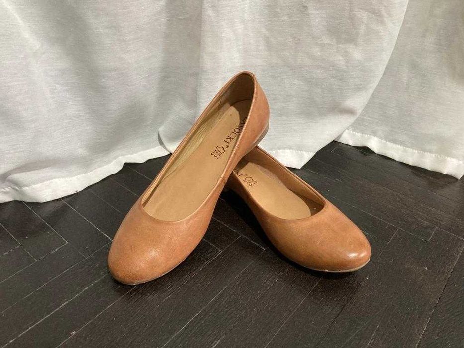 Balerini din piele interior exterior, bej, marca Lasocki