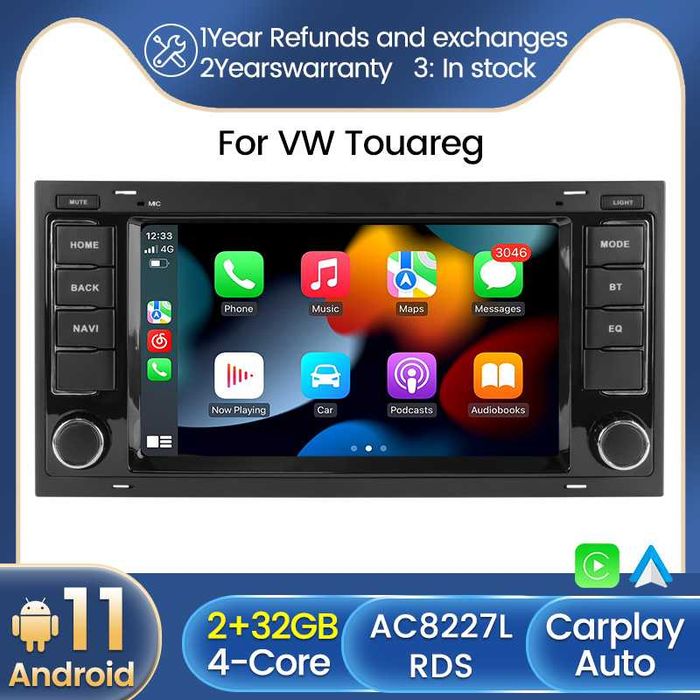 Navigatie Android 14 VW Touareg T5 2003-2010 1/8 Gb CarPlay + CAMERA