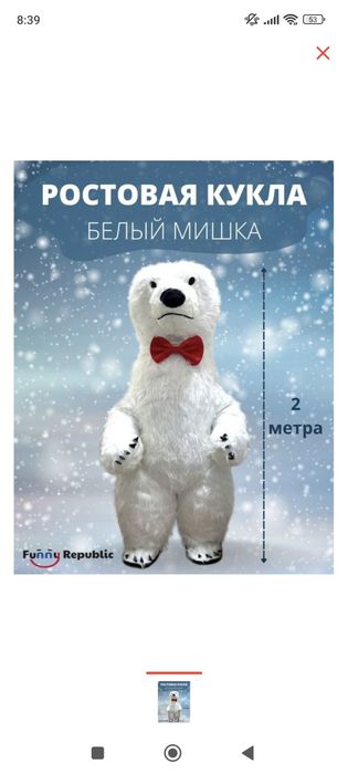 Медведь белый новый