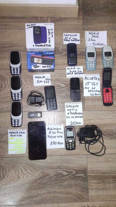 TelefoaneNOKIA 101,105.108,3310,3410 ALCATEL OT565, noi,folosite,piese