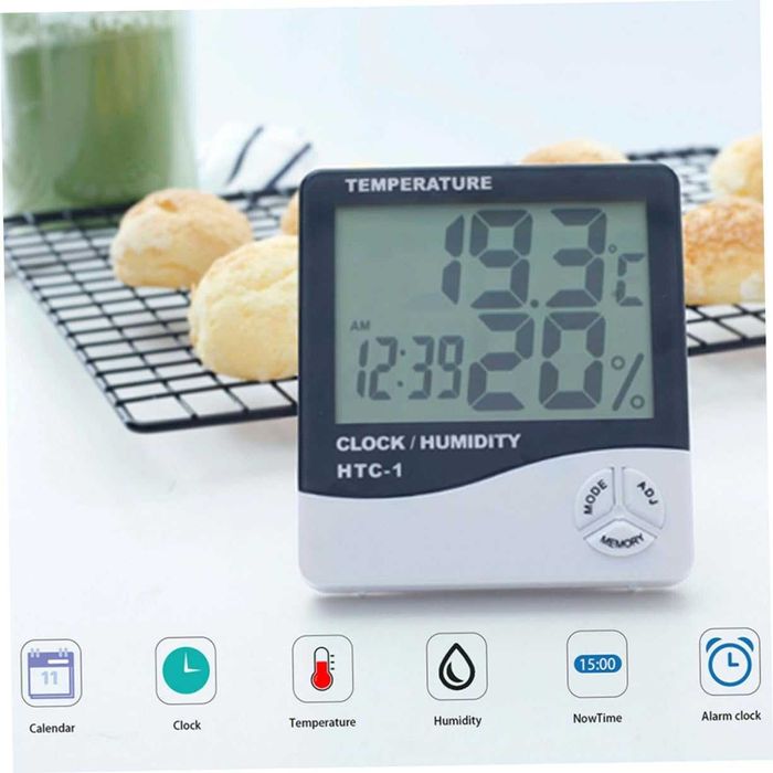 Statia Meteo cu Termometru Ceas Data Temperatura Umiditate Baterie AAA