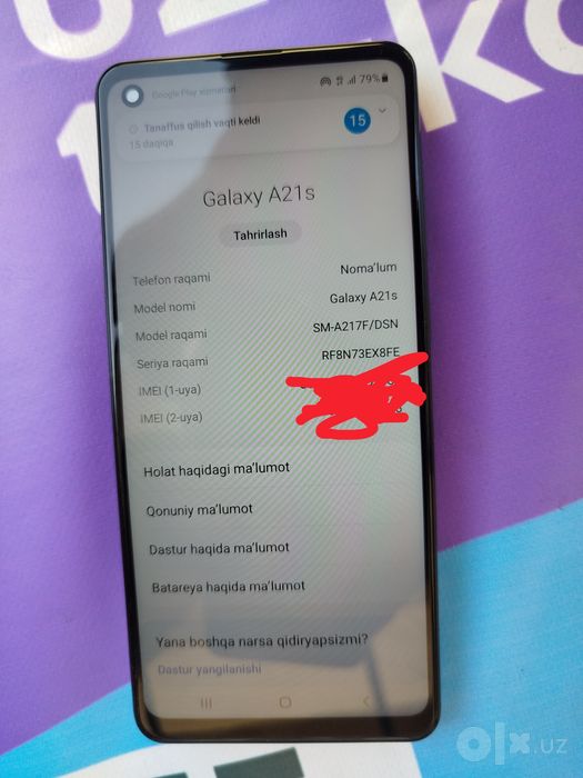 Samsung a 21s. Sotiladi