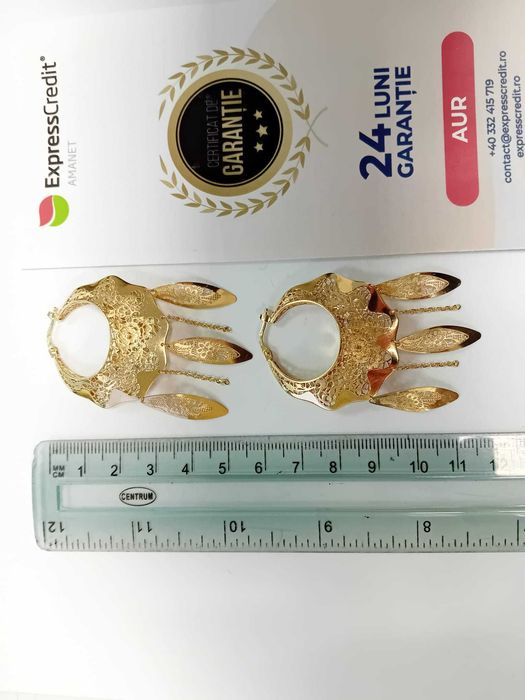 (Ag33) Cercei Aur 14K/Garantie 2 ani