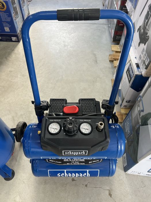 Безшумни Безмаслени копресори Scheppach 10бара -20л,24л,35л,50л