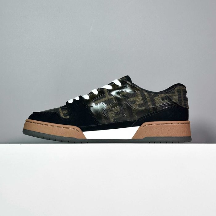 Fendi Match Low-Top Sneakers FF Monogram Tobacco Black