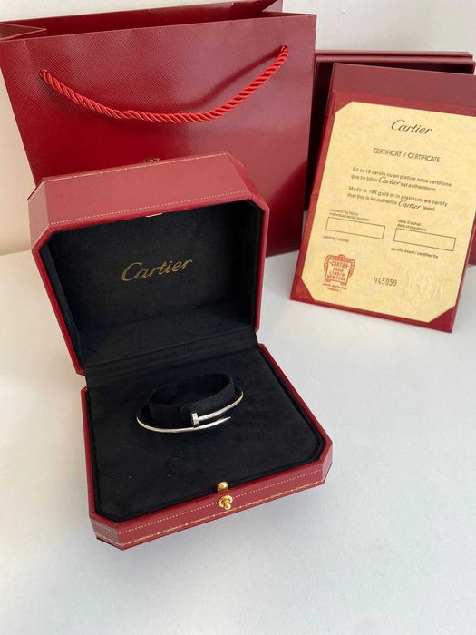 Brățară Cartier Juste un Clou Small 16 Aur Alb 24K cu cutie