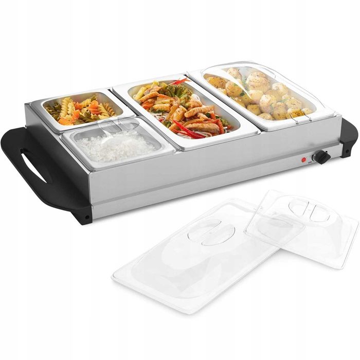 Подгревател с контейнери за храна / БЕН-МАРИ / 2х2.5 л/2х1л