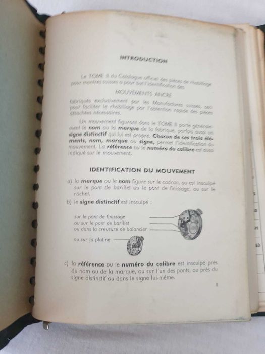 Catalogul oficial  pt. repararea si identificarea ceasurilor elvețiene