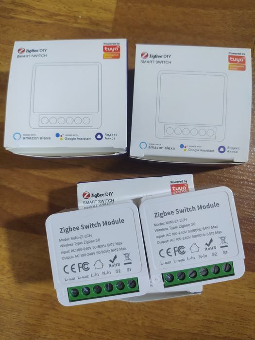 Двойной умный выключатель, реле Zigbee 3.0