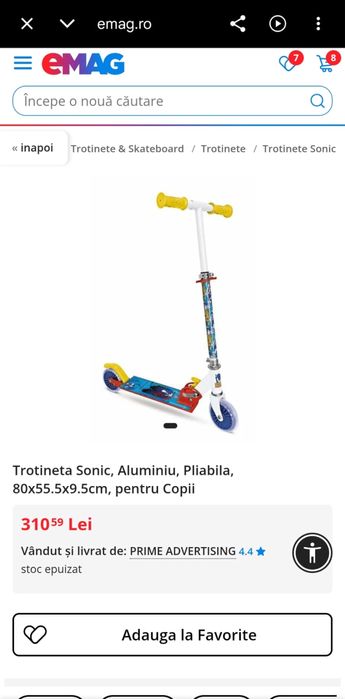 Trotineta Sonic aluminiu pliabila