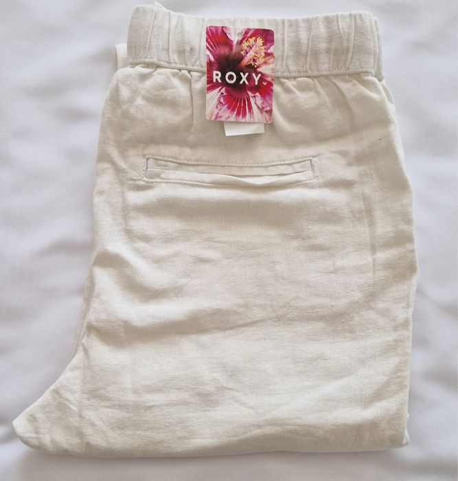 Pantaloni din in cargo, dama, alb, XS, Roxy