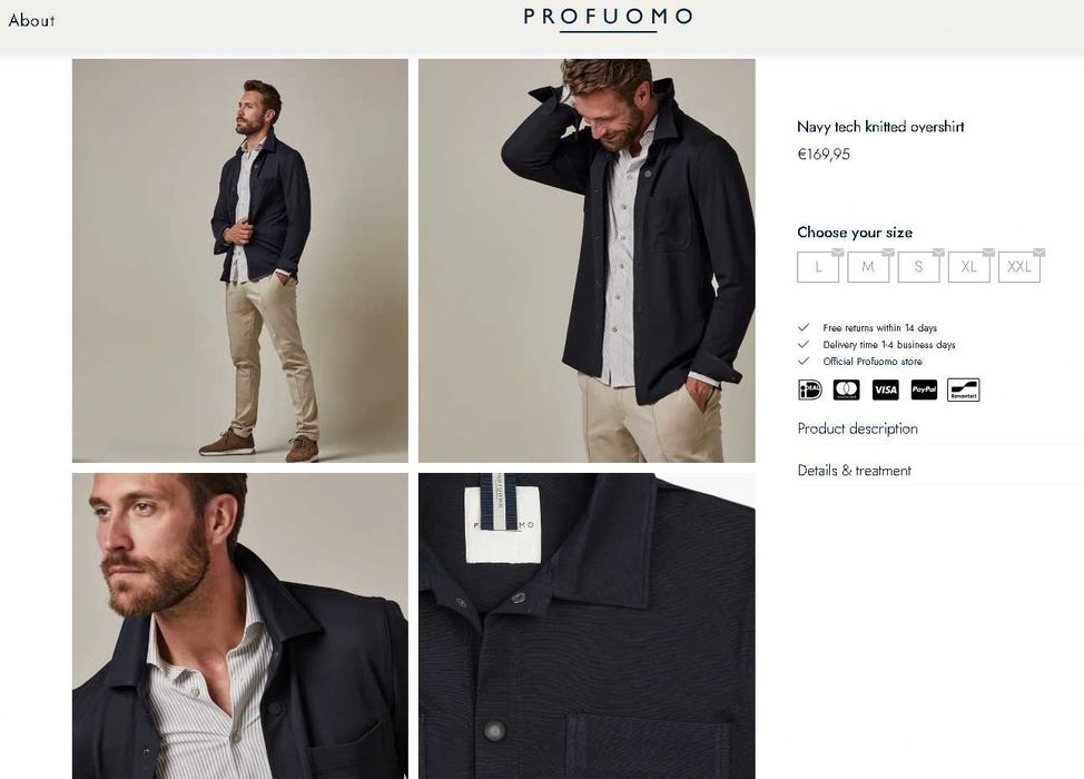 PROFUOMO - Navy overshirt / Matinique  Trenchcoat - Luxury Menswear