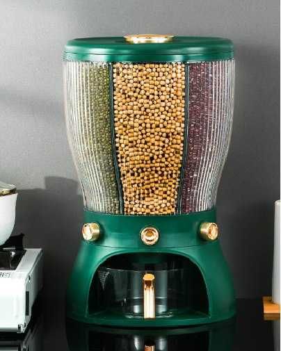 Вращающийся органайзер с дозатором для сыпучих и круп на 5 л