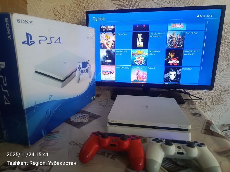 Ps4 slim 1tb goldhen proshivka +30 ta oʻyin 3 oy garantiya