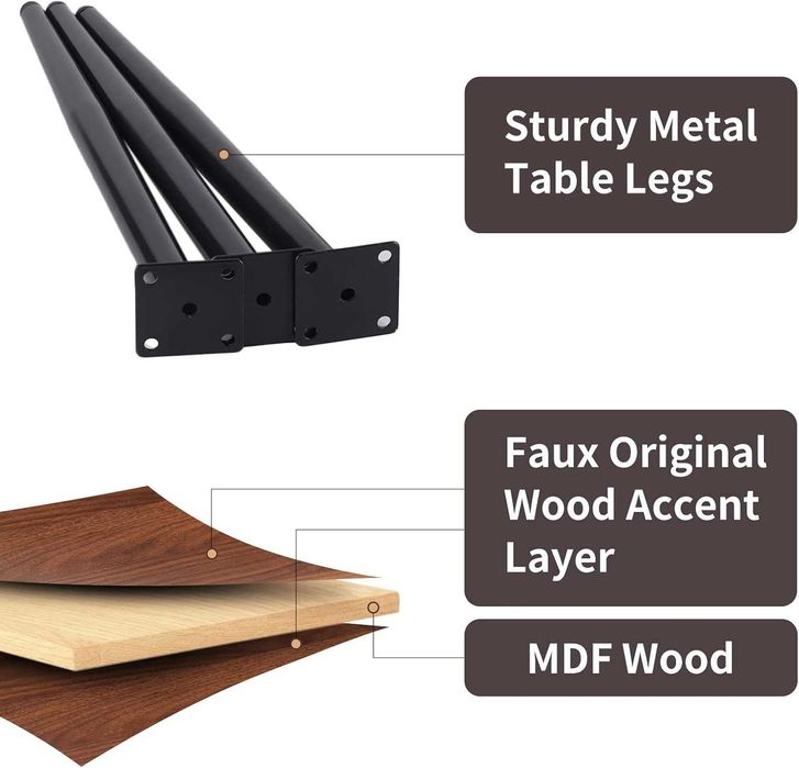 2-етажна квадратна маса за кафе 60см странична  в рустик орех/60 см №5