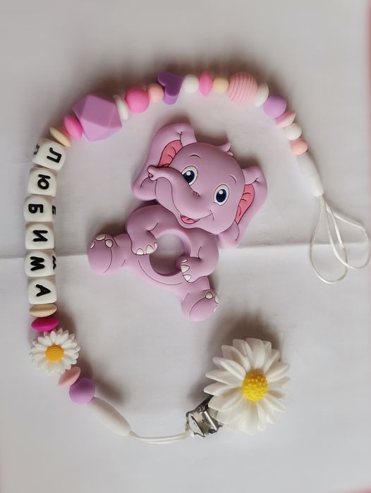 Бебешки силиконови клипсове / Държачи за биберон и гризалка, ключодър