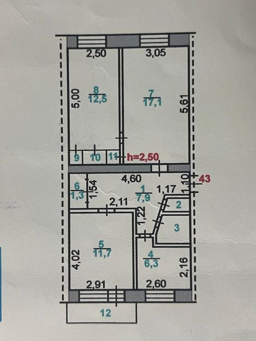 Продается 3 ком квартира