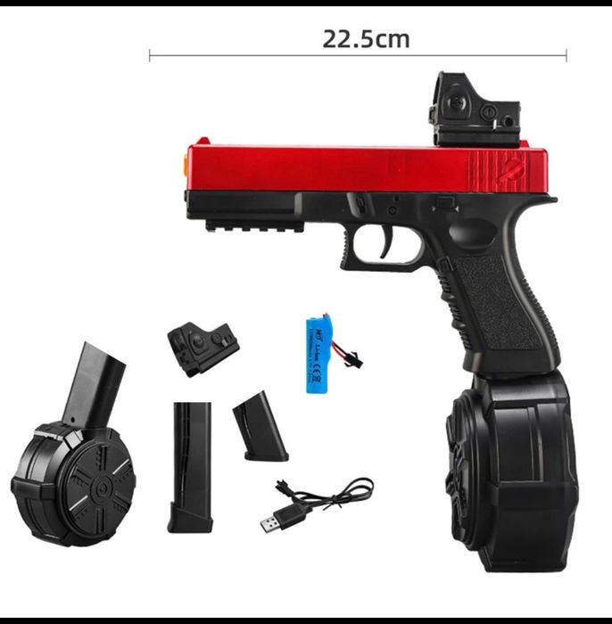 орбизный пистолет- орбизган Glock Красного цвета