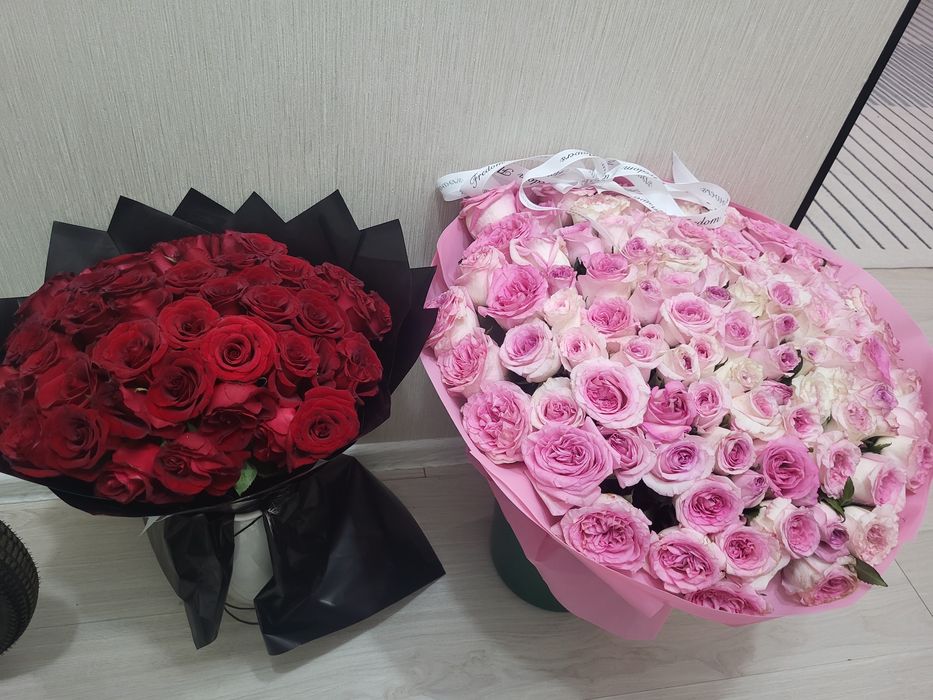 Цветы розы 51роз и 101 роз