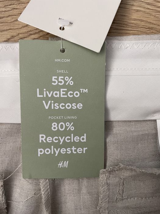 Pantaloni bej din in si vascoza Marime 40
