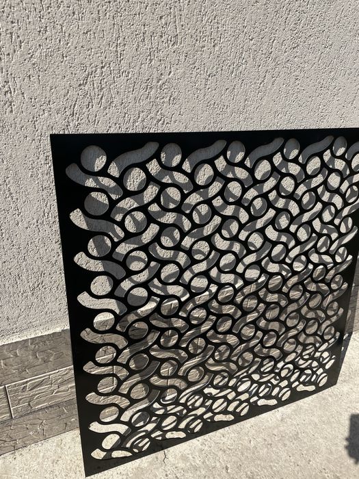 Panou Decorativ Metalic Debitativ Laser (100x100 cm) – Model Geometric Flow