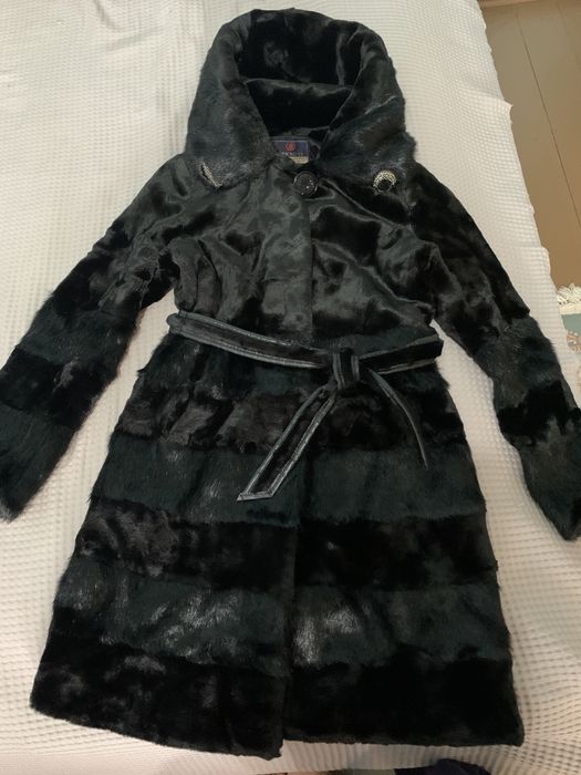 Эко шуба черный