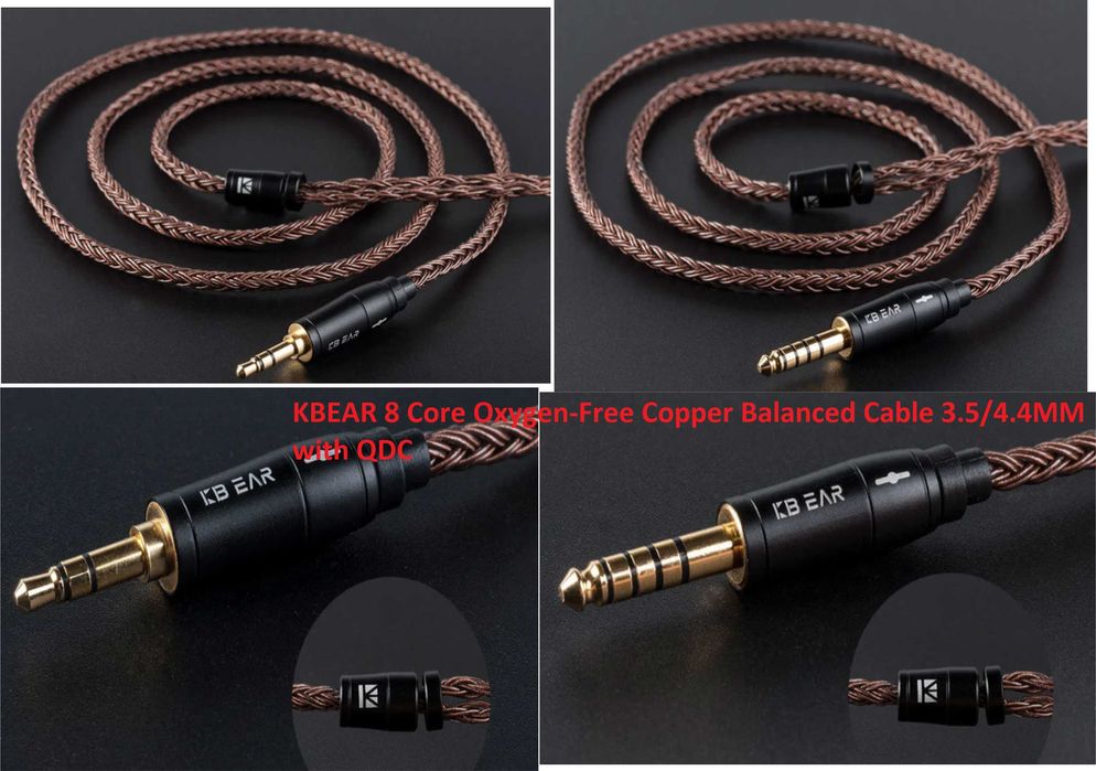 Новые кабеля KBEAR 8/16 Core Oxygen-Free Copper 3,5/4,4 QDC/2PIN