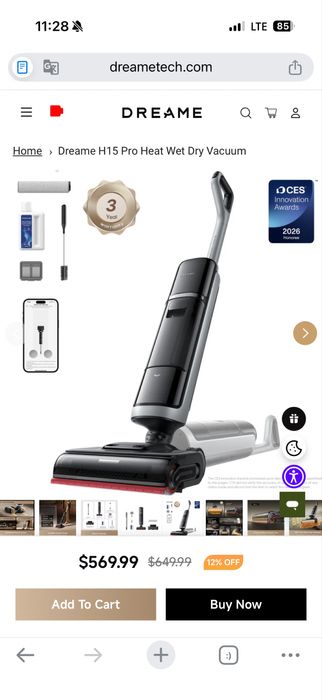 Прахосмукачка за сухо и мокро почистване Dreame H15Pro
