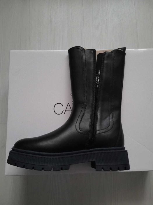 CATWALK Cizme Chelsea Negru cu Bleu, Fermoar, Nr 36, NOU, Cutie