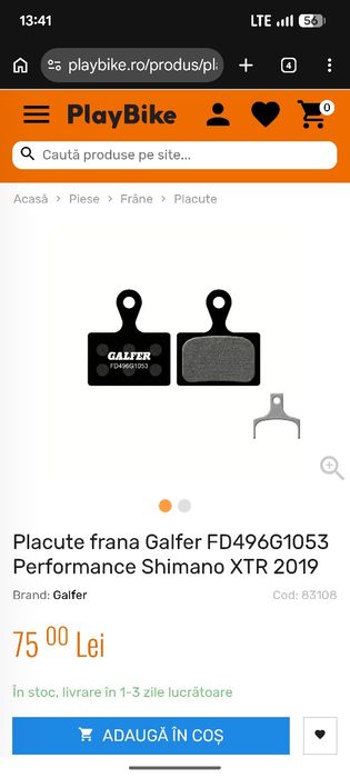 Plăcuțe Galfer Shimano Deore și XTR