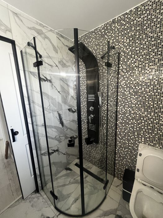 Cabina de dus negru 90x90