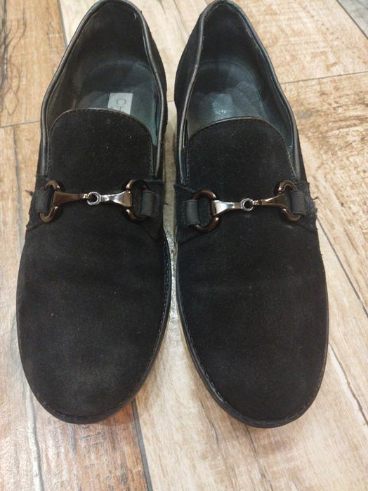 Туфли лоферы замша