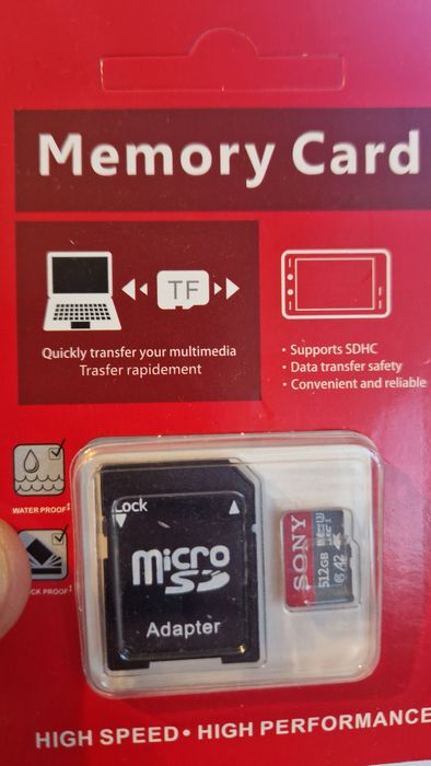 Vand card micro SD Sony XC A2 512GB cu adaptor, nou