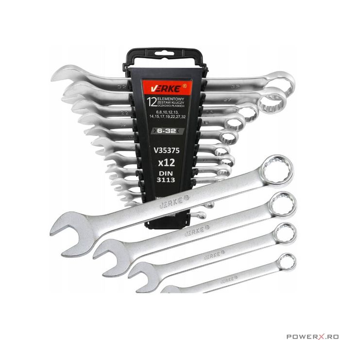 Set 12 chei fixe combinate, 6-32 mm, 12 piese, crom-vanadiu, Verke