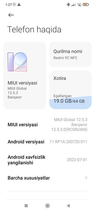 Redmi 9C NFS aybi umuman yuq ekrani ana ketkan ozroq blnmaydi
