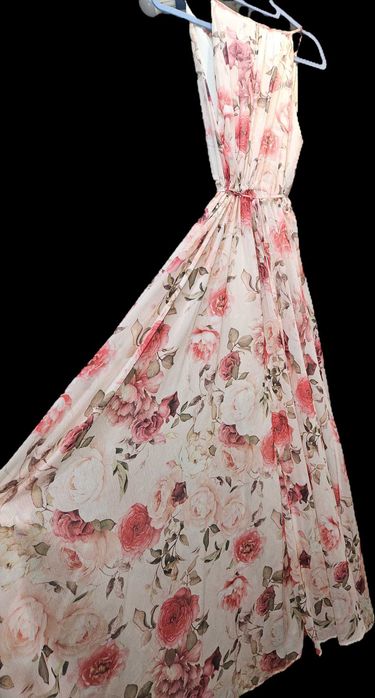 Rochie florala de vara ,roz, marimea 38