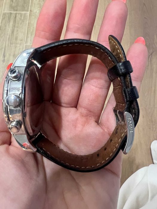 Fossil BQ1279 Chronograph – чисто нов, с кутия, кожена каишка