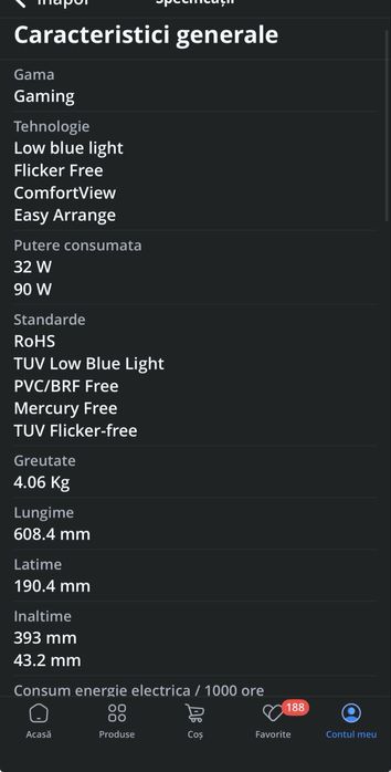 Monitor Gaming LED VA Curbat DELL 27’’(68.47cm)