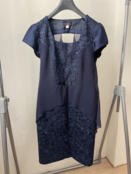 Тъмно синя официална рокля Роси