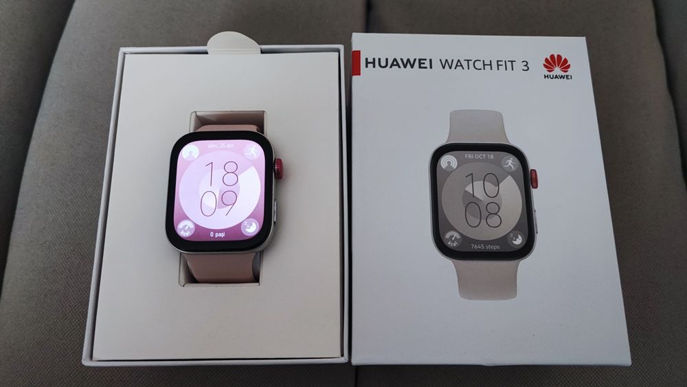 Huawei Watch Fit 3, full box, impecabil + 2 bratari noi cadou, superpret