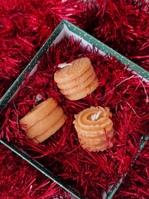 Коледни свещи ръчна изработка