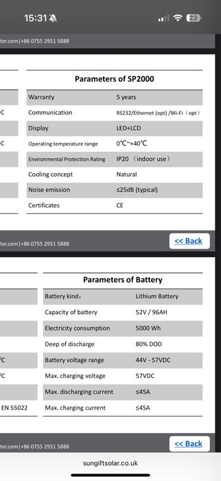 BMS Growatt SP2000