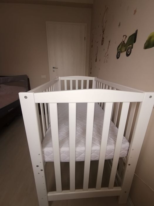 Pătuț Bebe Lemn Masiv FAG (8 nivele) + Saltea Cocos + Accesorii BONUS