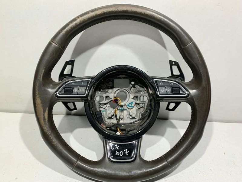 Volan complet sline cu padele maro Audi A6 4G2, C7 4G0419091T Berlina