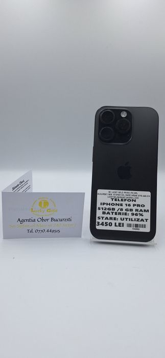 IPhone 16 Pro 512Gb 96%Baterie Garantie/Factura #54088