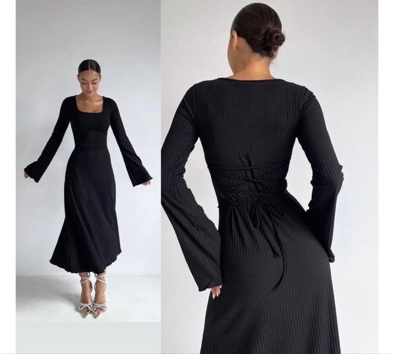 платье черное, длинное