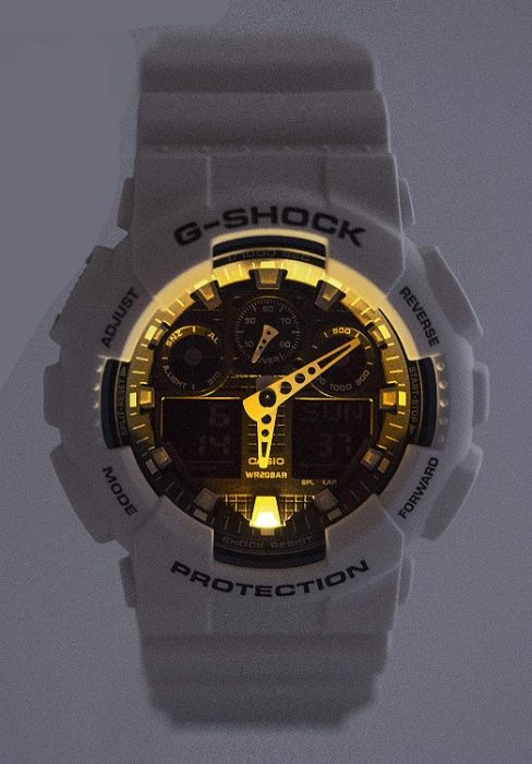 Мъжки часовник Casio G-SHOCK GA-100, черен, червен, внос от Германия