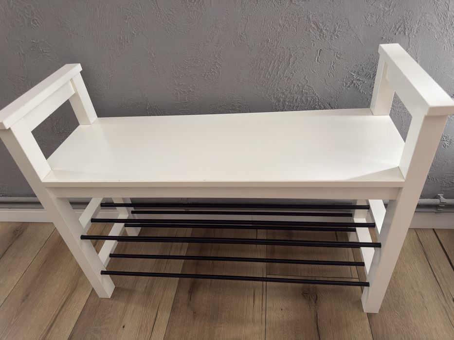 Bancă depozitare pantofi IKEA, alb, 85x32x65
