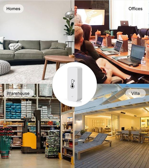Tuya Smart WiFi Стенен сензор за температура и влажност